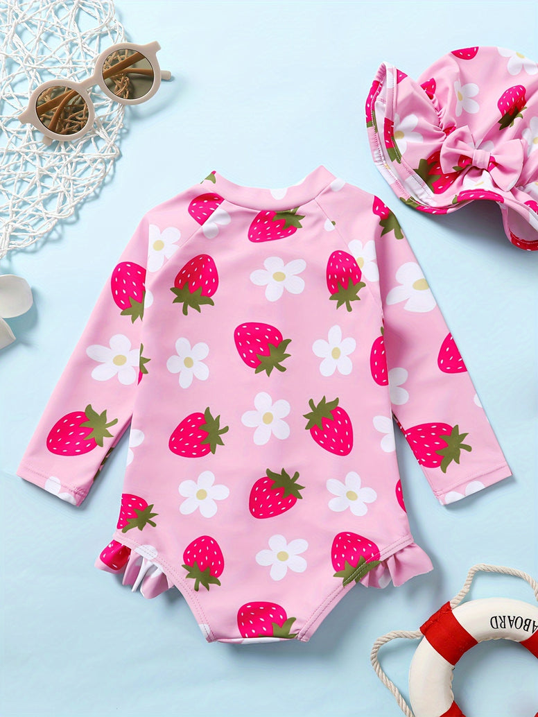 Adorable Patterned Swim Long Toddler Suit