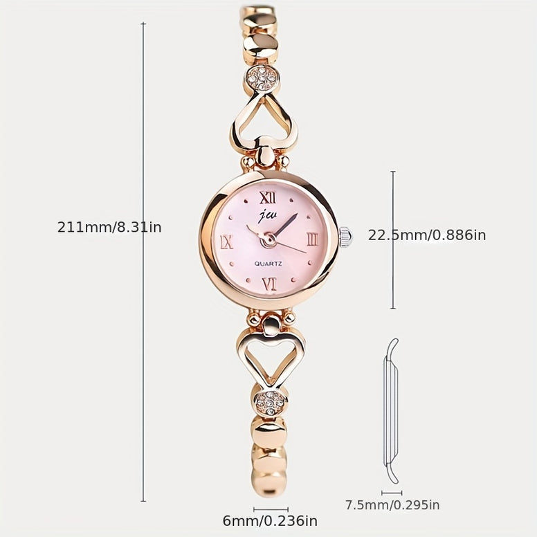 Shine Bright with the Women's Rhinestone Decor Quartz Bracelet Watch - A Luxurious Stainless Steel Timepiece