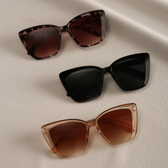 3PCS Women's Cat Eye Style Fashion Sport Glasses - Leopard Print Shades