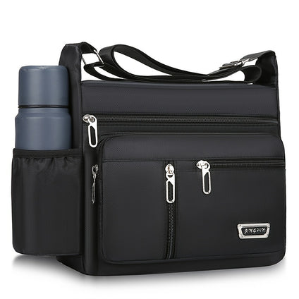 New Multi Functional Leisure Bag, Men's Large Storage Tools Bag, Horizontal Shoulder Bag, Cross-body Travel Bag (Zipper Direction Assorted Varieties)