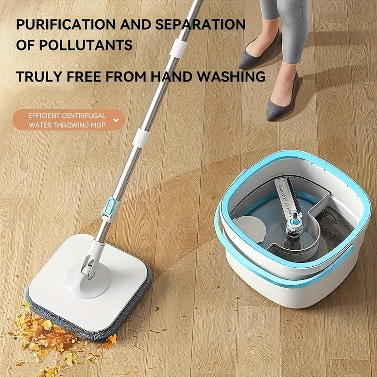 Rotating Floor Mop and Bucket Set: Convenient Hands-Free Sewage Separation Mop for Household Cleaning - Perfect for Home, Kitchen, and Bathroom Cleaning Supplies