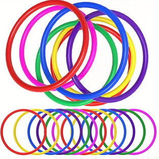 12pcs Fun and Engaging Plastic Toss Rings - Perfect for Carnival Games, Party Favors, and Agility Practice