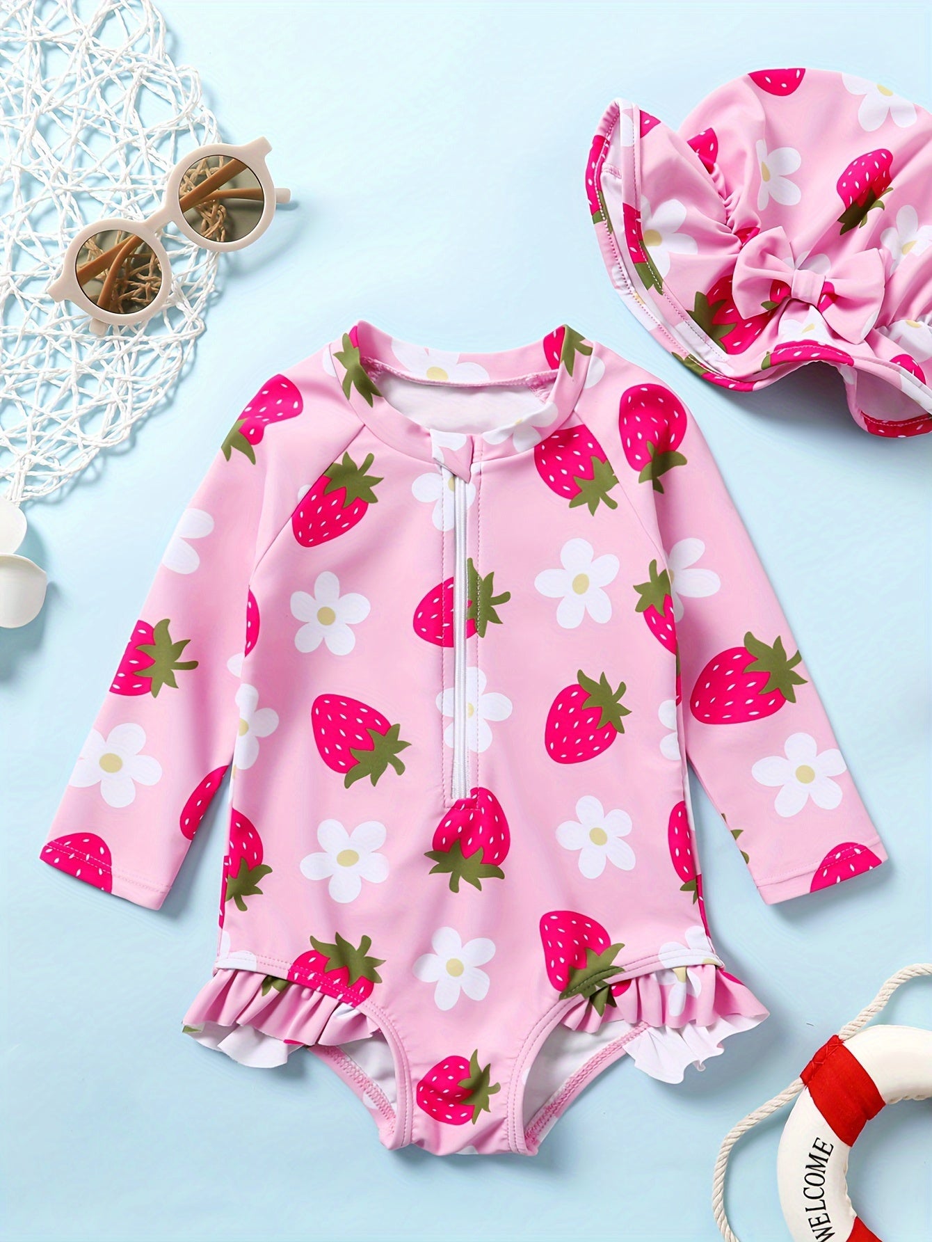 Adorable Patterned Swim Long Toddler Suit