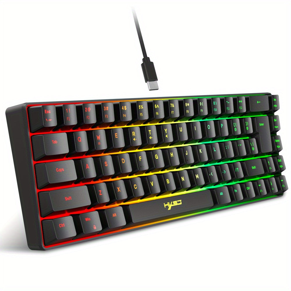 Ultimate 68-Key Thin Film Wired Gaming Keyboard with RGB Backlit - Perfect for Gaming, Office, and Home Use