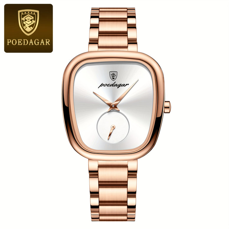 Poedagar Chic Quartz Women's Watch: Waterproof Stainless Luxury Alloy Case