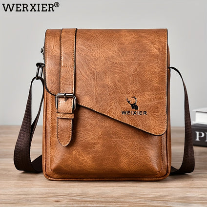 1pc Men's New Shoulder Bag, Messenger Handbag, Casual Fashion New Pu Material Bag