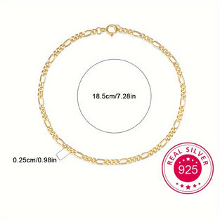 1pc 925 Sterling Silver Thin Chain Bracelet Elegant Neck Chain Jewelry Decoraiton With Gift Box