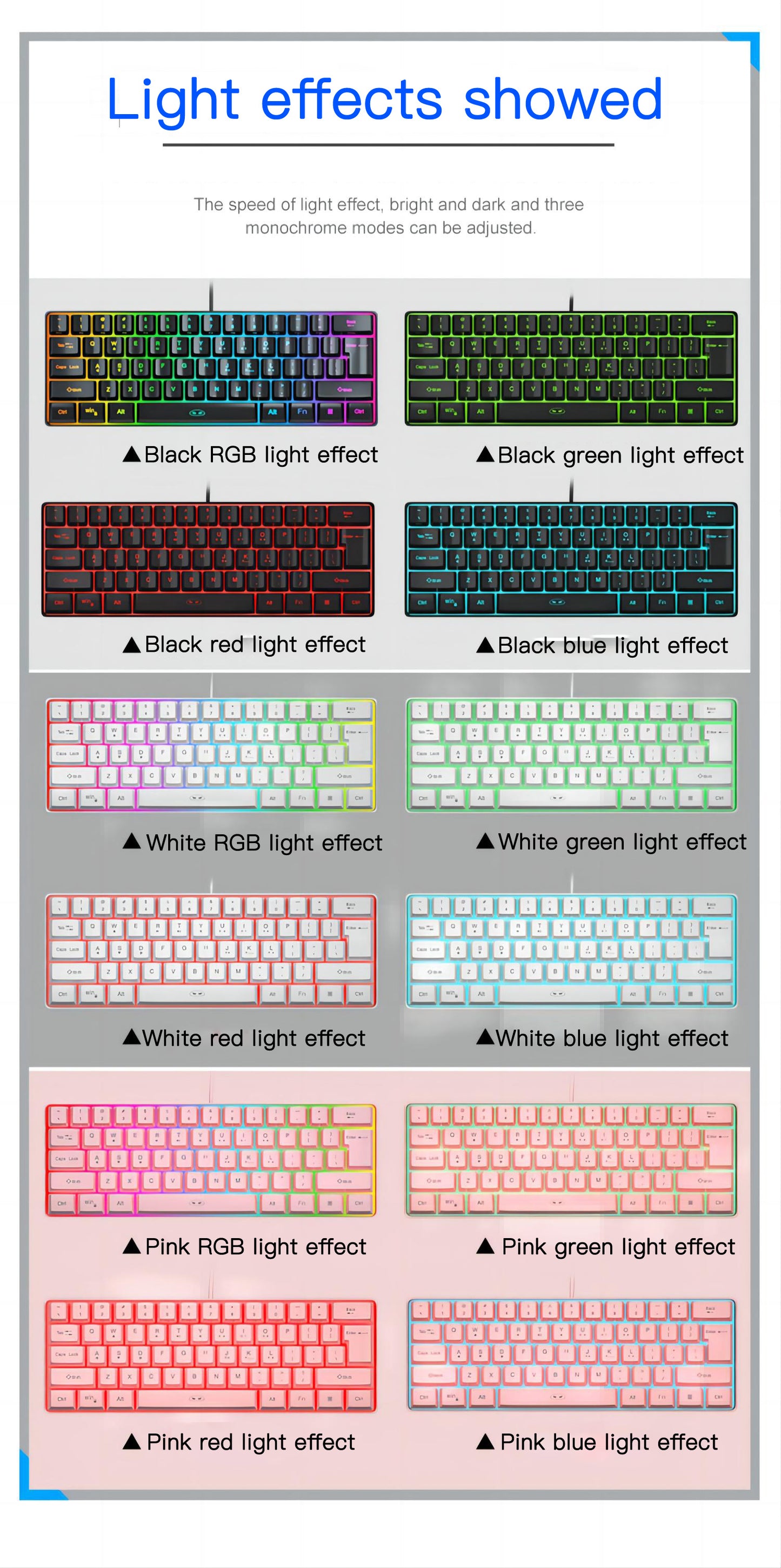 TS91 Mini 60 Gaming Office Keyboard: Waterproof, Compact, RGB Backlit