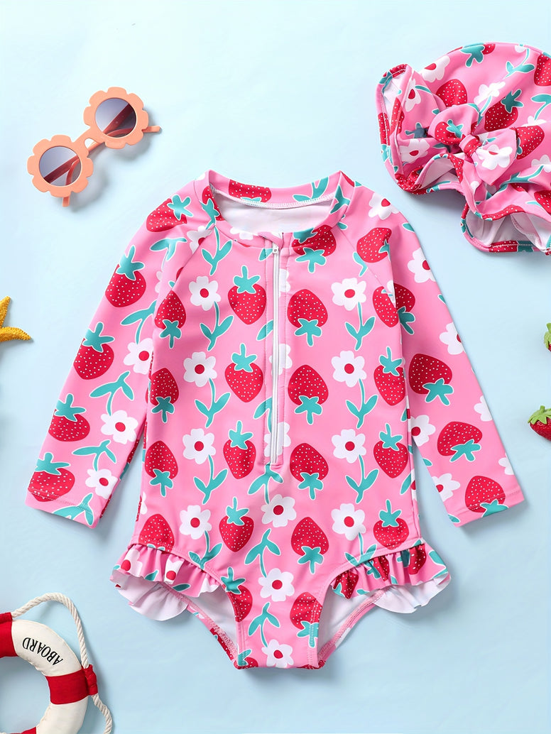 Adorable Patterned Swim Long Toddler Suit