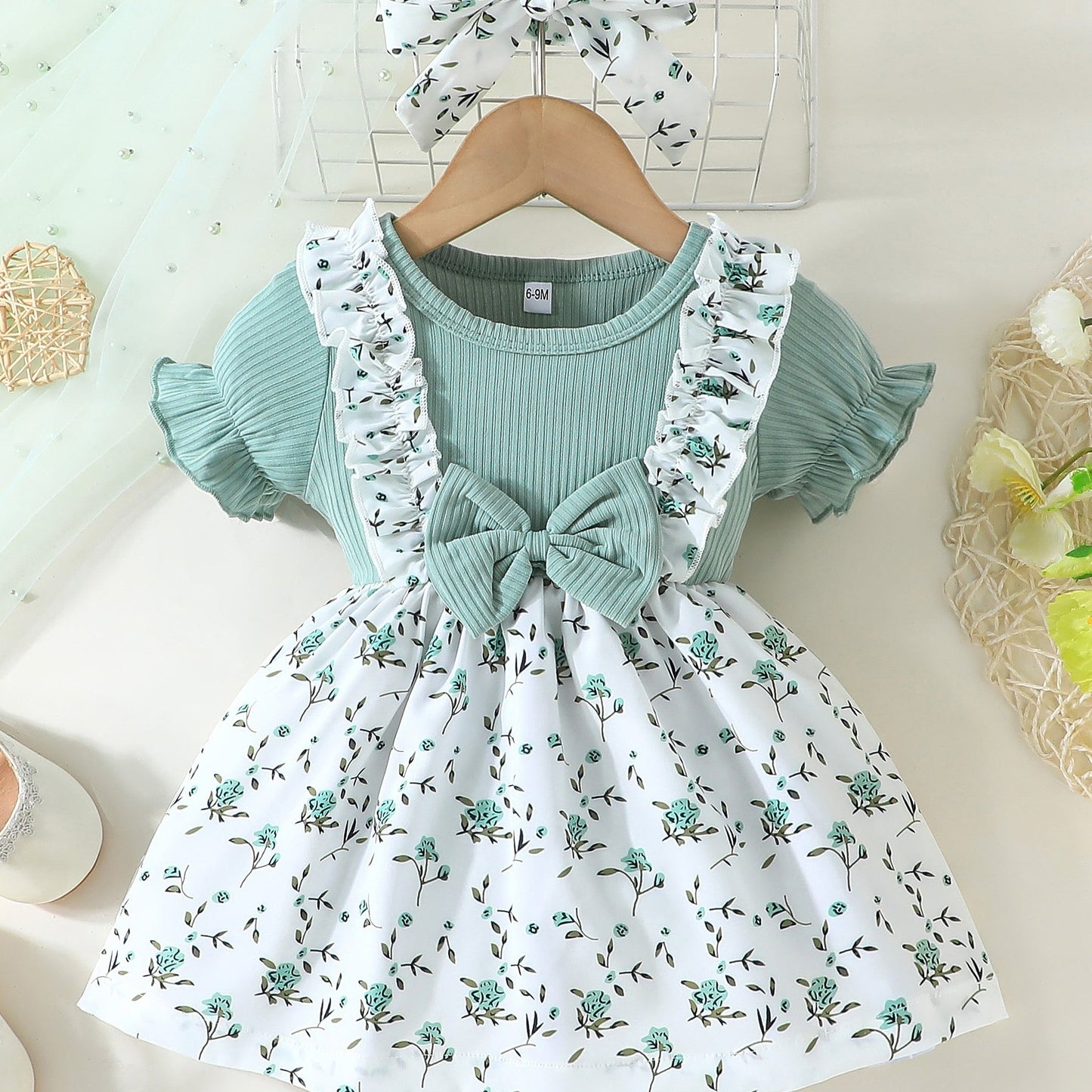 Baby's Adorable Bowknot Decor Flower Dress: Perfect for Summer, Holidays & Gifts