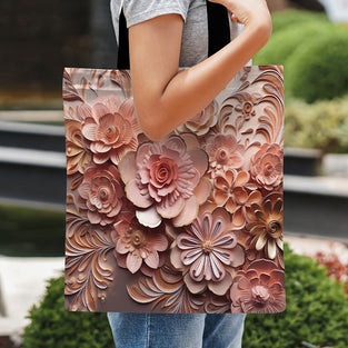 1pc, Three-dimensional Floral Pattern Digital Printing Canvas Bag, Large Tote Top Handle Shoulder Bags, Shopping Travel Work Reusable Portable Tote Bag, Party Supplies, Holiday Supplies