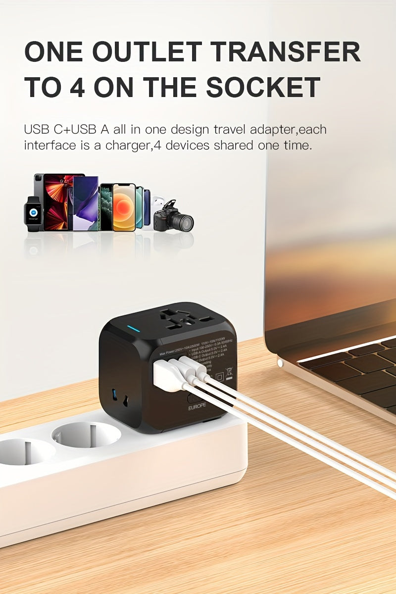 Universal Travel Adapter: Compact, Safe, and Versatile for Over 180 Countries