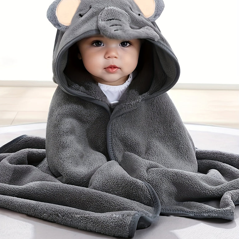 Cute Cartoon Cloaks Baby Bath Towel and Children's Hooded Bathrobe - Microfiber Water Absorbent Design for 0-2 Years