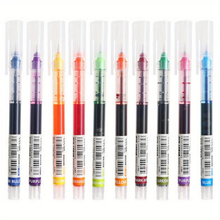 10-Pack Of Quick-Drying Color Neutral Ballpoint Pens - 0.5mm Needle Carbon Pens - Perfect For Students!