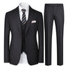 Classic Elegance: 3-Piece Men's Solid Color Suit Set for Casual Business Style