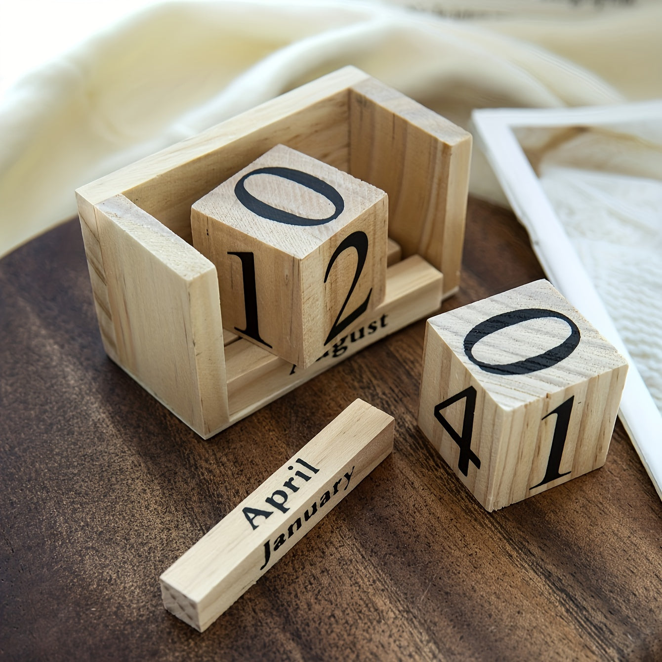 Chic Wooden Calendar: Stylish Decor for Your Living Space