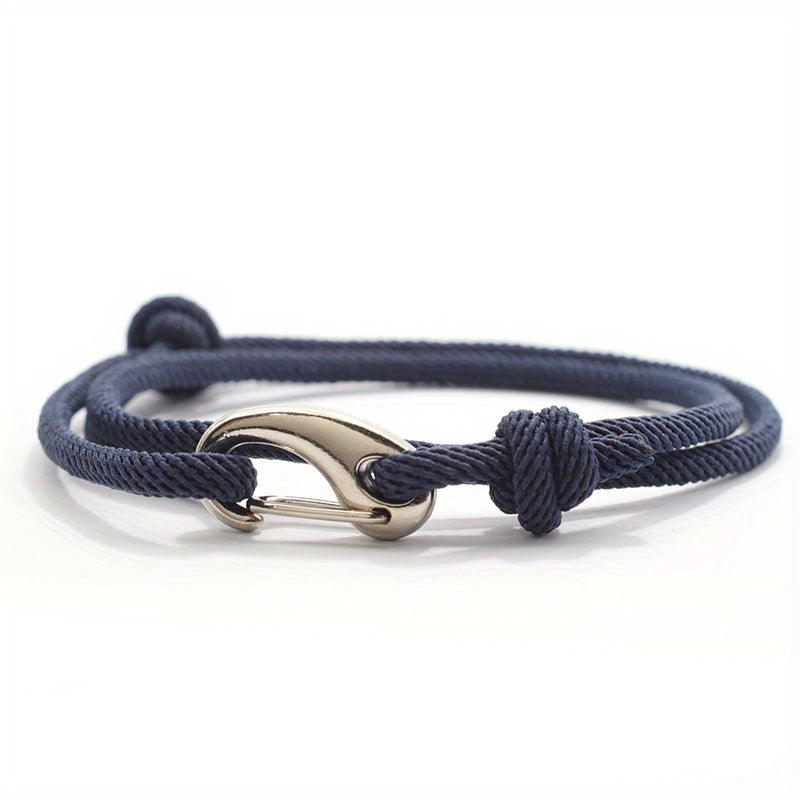 Men's Stylish Double Layer Adjustable Rope Bracelet: The Perfect Holiday Gift for Boyfriends