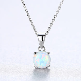 925 Silver Opal Pendant Necklace For Women Jewelry Women Fine Jewelry Exquisite Women's Accessories