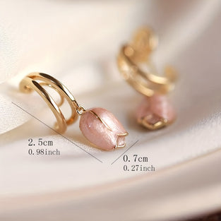 Frenchinspired Tulip Hoop Earrings for Chic Wedding Fashion