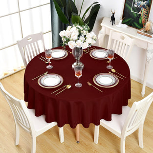 1pc, Solid Color Silk Tablecloth, Hotel Party Wedding Banquet Satin Table Cloth, Restaurant Decoration, Study Desk Silk Satin Round Table Cover, Table Skirt For Family, Party