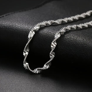 1pc Exquisite Shiny 925 Silver-plated Bracelet, Water Wave Twisted Design Chain Bracelet, Holiday Gift For Girls