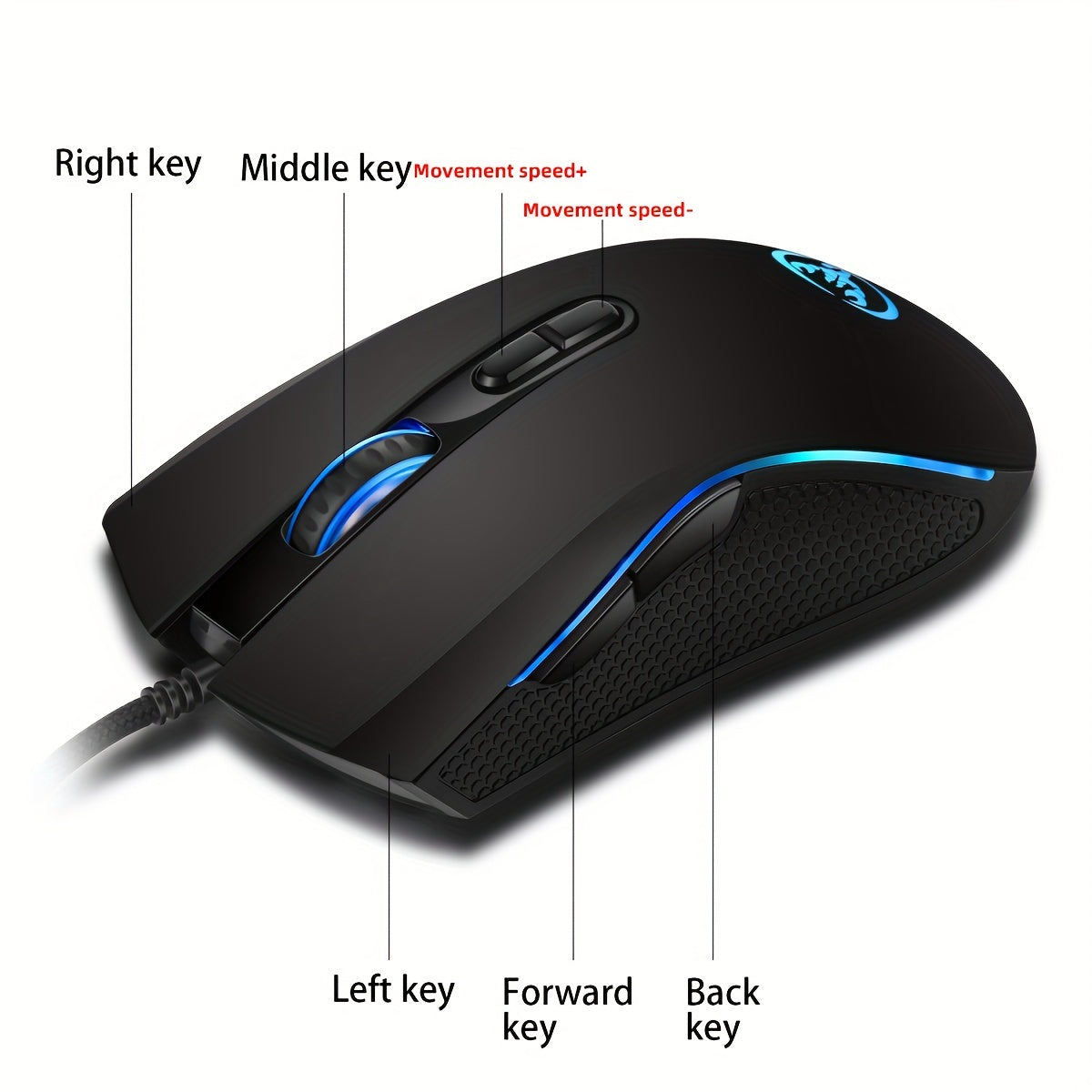 Colorful Backlight Wired Gaming Mouse: Enhance Your Home and Office Setup with 3200DPI Adjustable Precision