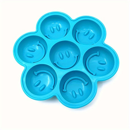 1pc Ice Cube Molds, Silicone Smile Face Ice Cube Trays, Multi-Functional Chocolate Molds, Pudding Molds, Jello, Candy, Whiskey Ice Cube Trays, Frozen Cocktail Whiskey Ice Trays, Kitchen Accessories, Summer Party Drink Supplies