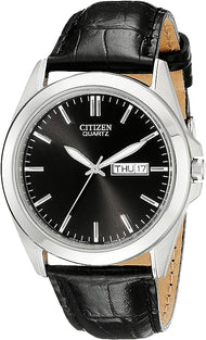 Citizen Men's Black Leather Strap Watch