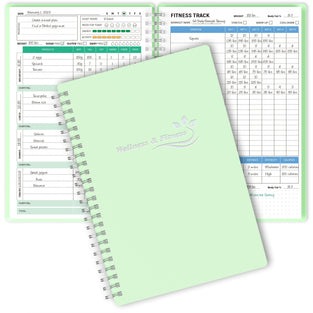 3-in-1 Wellness Planner: Fitness Log, Daily Diet Tracker, Meal Habits Notebook - A5 Size