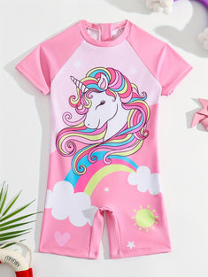 Adorable Rainbow Pony Swimsuit for Girls