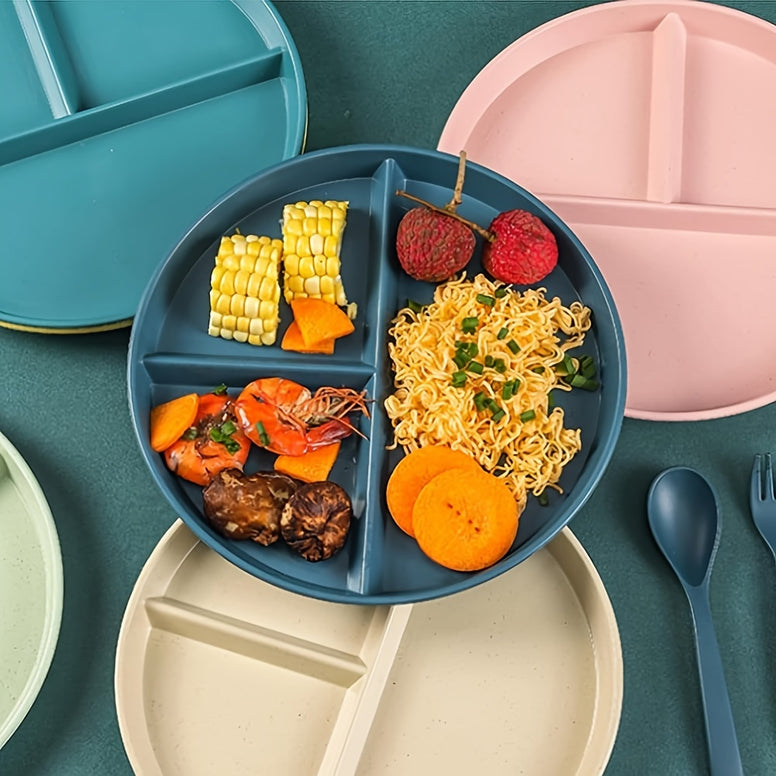 Unbreakable Divided Dinner Plate Wheat Straw Plates BPA Free Portion Control Plate for Healthy Eating and Bariatric Diet