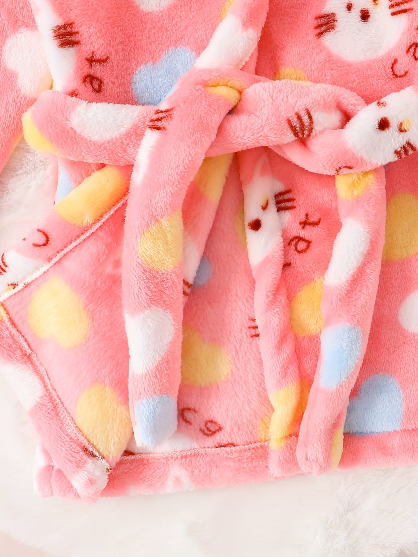 2023 New Flannel Children's Cute Animal Pattern Allover Hooded Bathrobe: Adorable Home Clothes for Boys and Girls