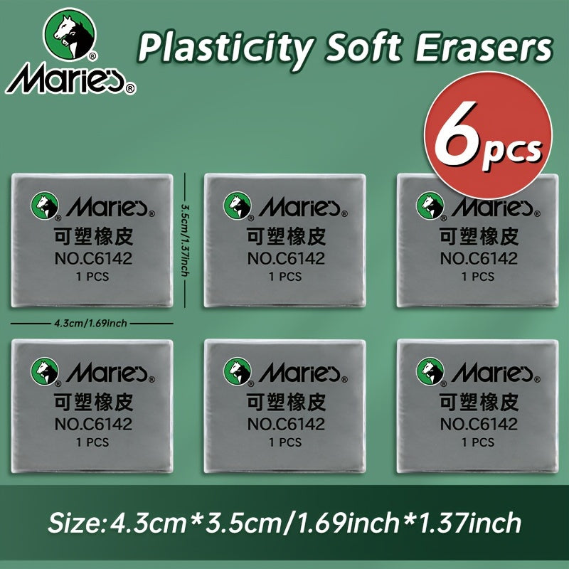 Plasticity Erasers Kneaded Eraser Tool for Artists and Beginners Available in Sets of 2 4 or 6 Pieces