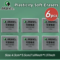 Plasticity Erasers Kneaded Eraser Tool for Artists and Beginners Available in Sets of 2 4 or 6 Pieces