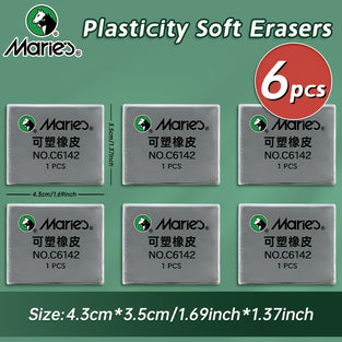 Plasticity Erasers Kneaded Eraser Tool for Artists and Beginners Available in Sets of 2 4 or 6 Pieces