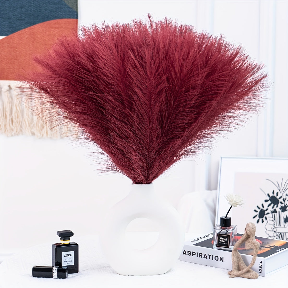 Bohemian Elegance: Set of 5 Artificial Pampas Grass