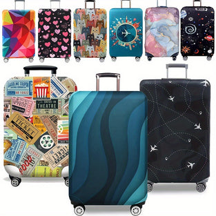 Elastic Polyester Luggage Protector Cover - Durable Suitcase Dust Covers with Zipper for Men Women, Travel Accessories Outdoor Holiday Essentials