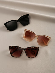 3PCS Women's Cat Eye Style Fashion Sport Glasses - Leopard Print Shades