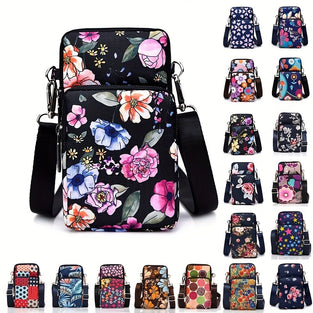 1 PC New Mobile Phone Bag Women's Mini Small Bag Single Shoulder Crossbody Bag Wrist Zero Wallet Leisure Exercise Dance Small Arm Bag (Random Cutting of Whole Fabric)