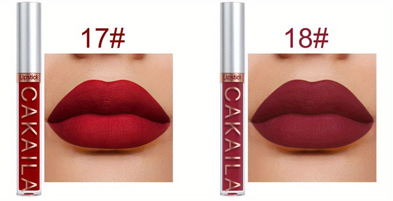 Matte Liquid Lipstick Set: Dark Red Waterproof Lip