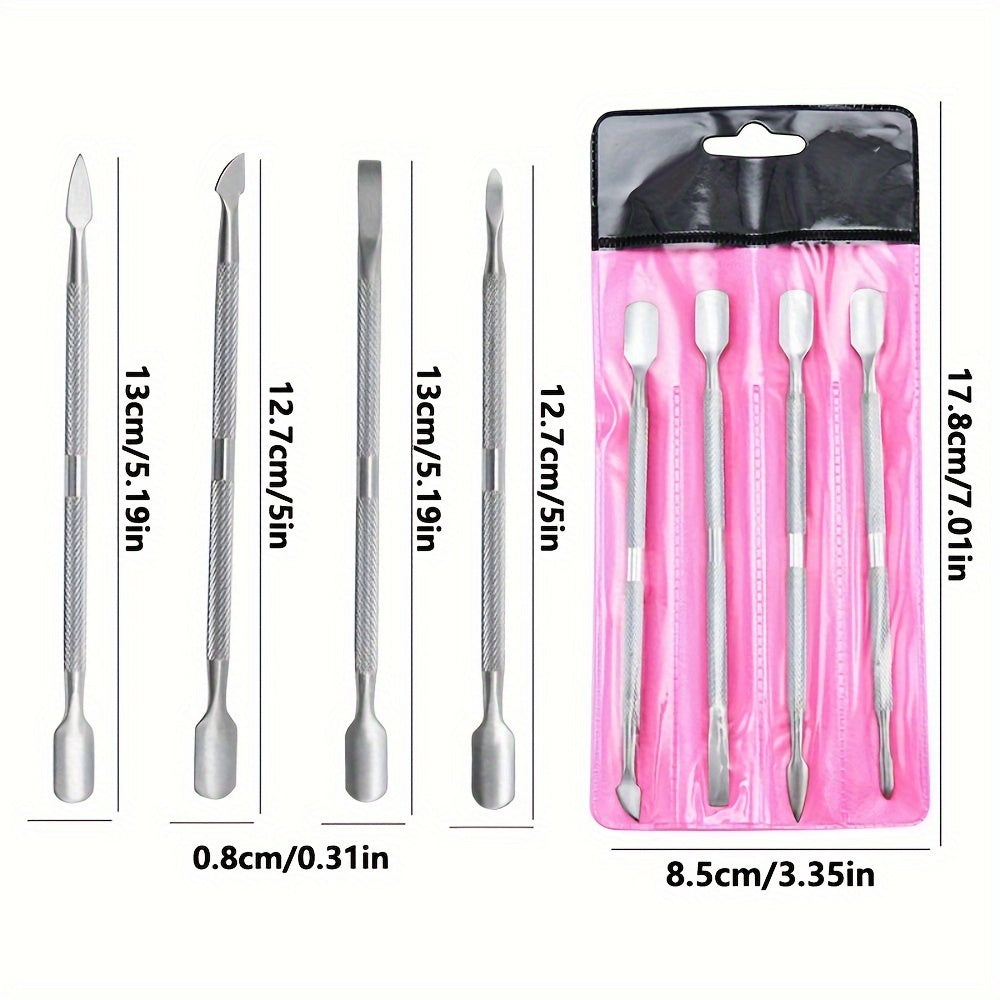 Cuticle Pusher and Gel Nail Remover Tool Set for Professional Manicure and Pedicure Care 4 piece