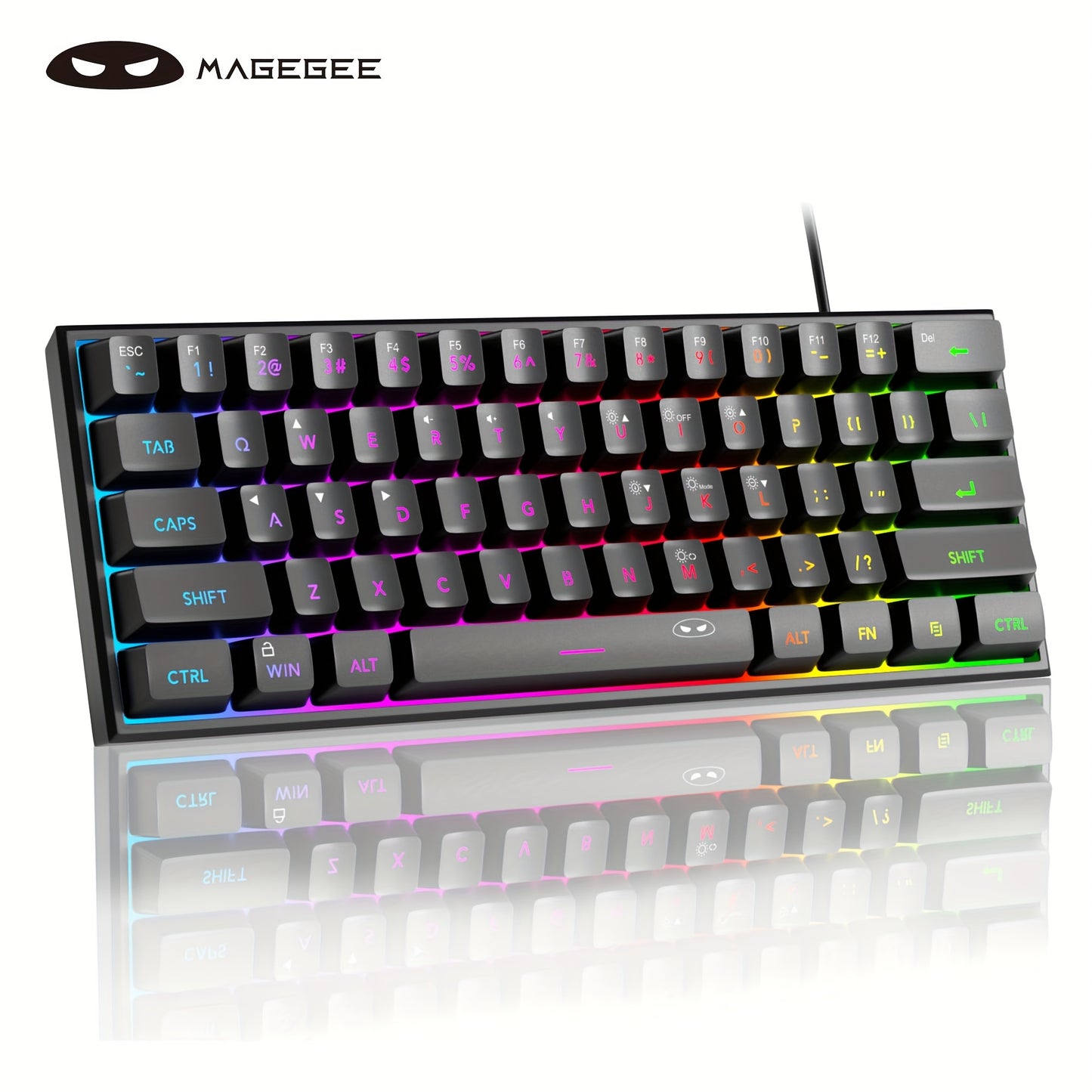 TS91 Mini 60 Gaming Office Keyboard: Waterproof, Compact, RGB Backlit