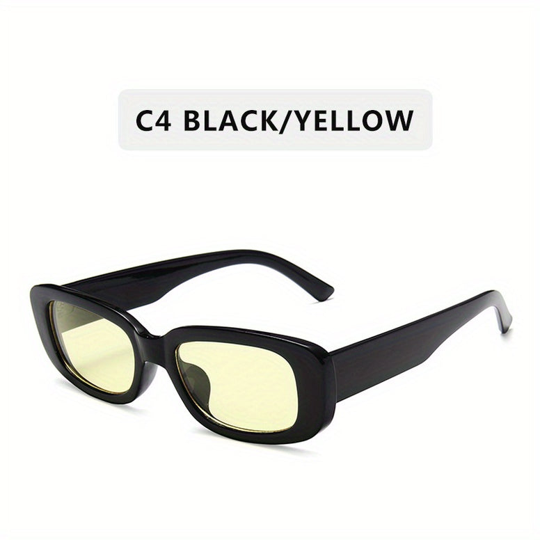 Retro UV400 Rectangle Fashion Sunglasses for Summer Beach Travel