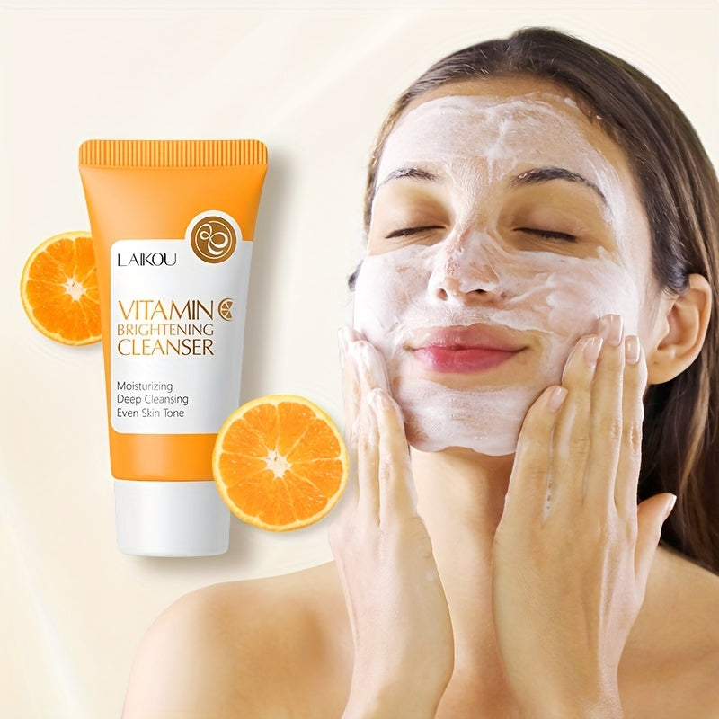 1pc 50g Vitamin C Cleanser, Facial Wash Cleanser, Gentle Cleansing Pores Cleanser, Brightening Oil Control Cleanser