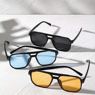 3-Piece Unisex Trendy Fashion Glasses: Stylish Eyewear for Men and Women in Assorted Colors