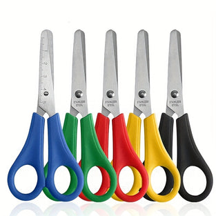 Multi-Function Safety Scissors with Integrated Ruler