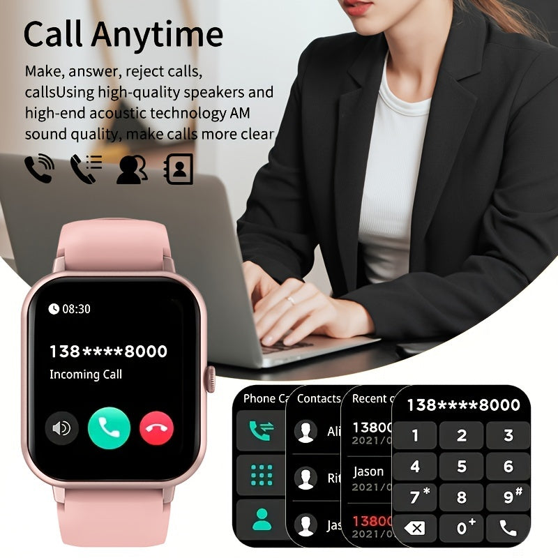 Ultimate Smartwatch: 4.<br>65cm Full Touch Screen, Text/Call Functions, 100 Sports Modes, Pedometer, Calorie Counter, Waterproof - Android/iOS Compatible