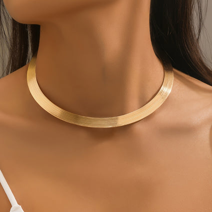 Statement Geometric Collar Necklace  18K Plated Alloy Jewelry