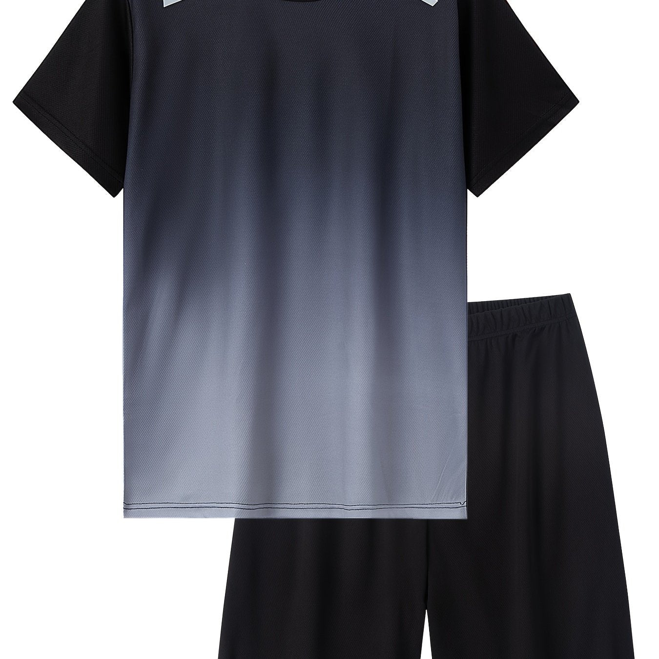 Boys 2-Piece Summer Activewear Set: Gradient Outfit for Outdoor Fun