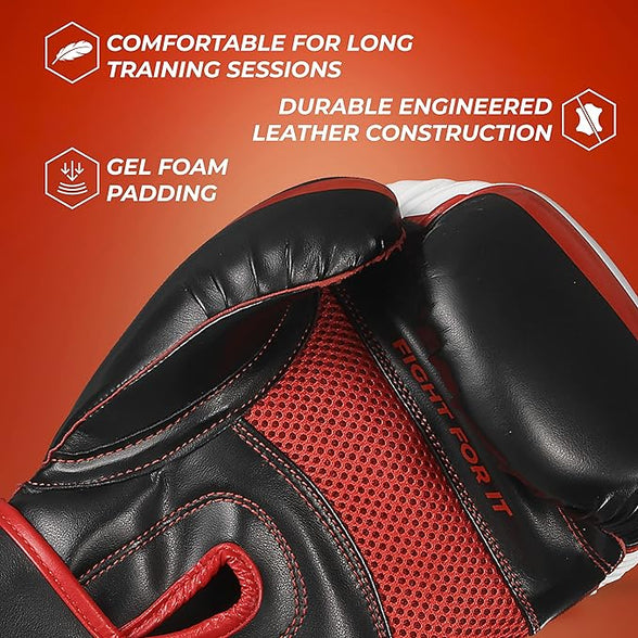 Sanabul Essential Gel Boxing and Kickboxing Gloves-Gloves for Boxing Training Sparring Fighting-8oz 10oz 12oz 14oz 16oz Gloves